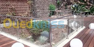Garde corps en verre inox