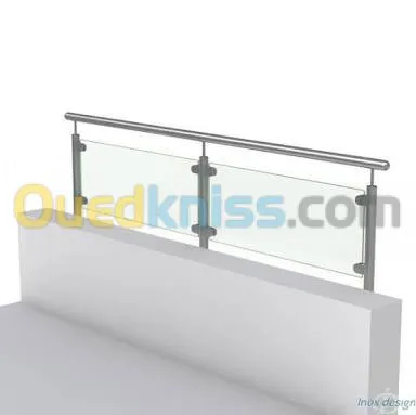 Garde corps en verre inox