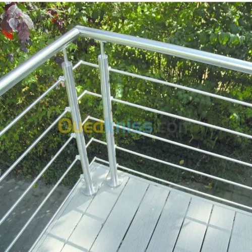 Garde corps en verre inox