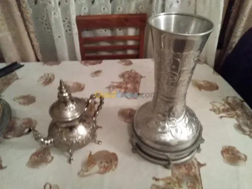 Mandolin et darbouka  en cuive blan