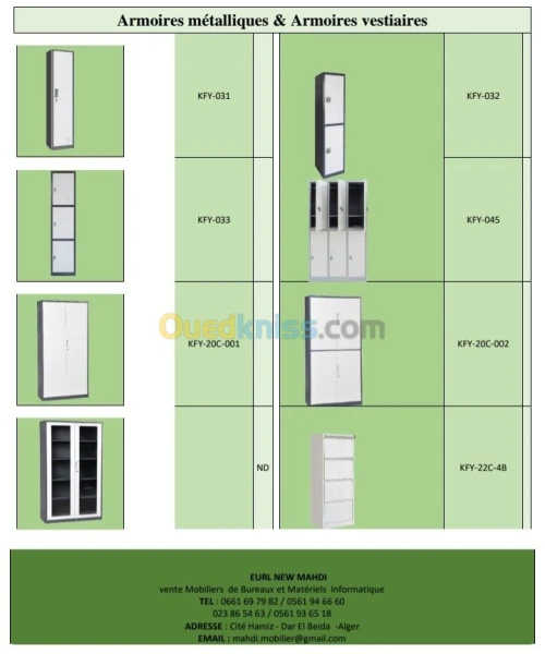 Armoire et vestiaire métallique 
