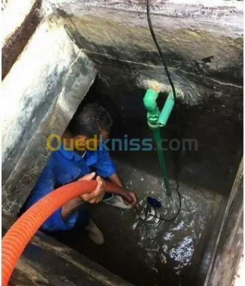 تفريغ المياه القذرة وتسريح قنوات الصرف