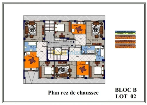 Vente Appartement F2345 Alger Bordj el kiffan