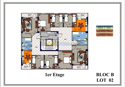 Vente Appartement F2345 Alger Bordj el kiffan