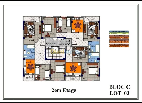 Vente Appartement F2345 Alger Bordj el kiffan