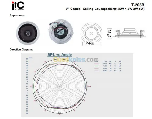 HAUTS-PARLEUR PLAFOND ITC T-205B