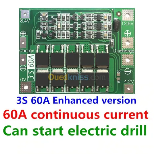 Bms 3S /20A 25A 40A 60A 100A ARDUINO Batterie Lithium 18650 vélo trottinette électrique