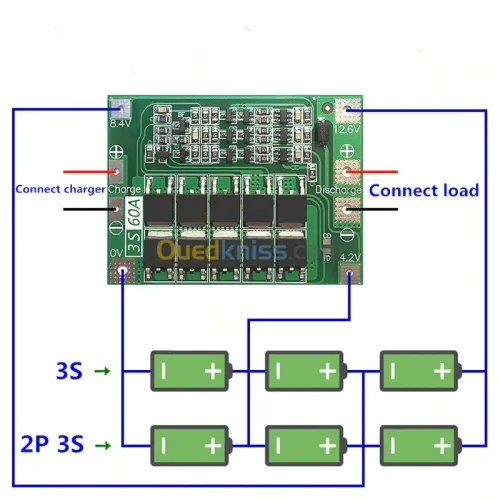 Bms 3S /20A 25A 40A 60A 100A ARDUINO Batterie Lithium 18650 vélo trottinette électrique