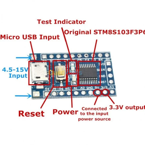 Carte STM8 - STM8S103F3P6 ARDUINO