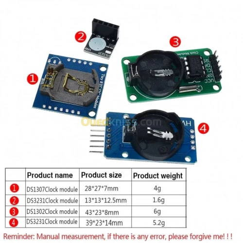 MODULE HORLOGE ARDUINO TEMPS RÉEL I2C RTC DS1302 DS3231 RTC en temps réel