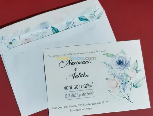 Carte d'invitation personnalisé 