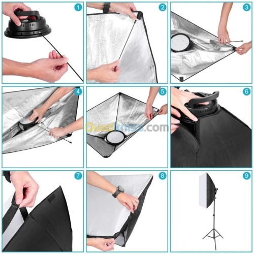 Kit d'Eclairage LED SoftBox Réglable