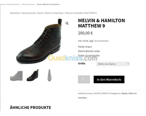 Chaussure homme cuir. Import italie