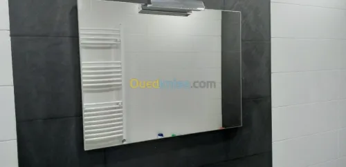 Vitrine-cabine  douche- rampe de verre