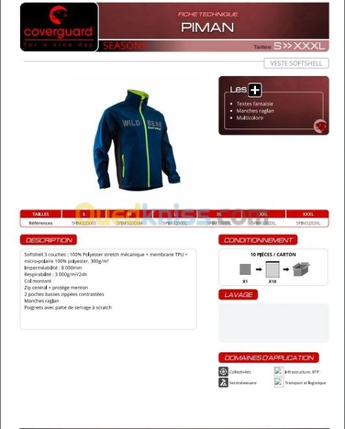 COVERGUARD VESTE PIMAN SOFTSHELL