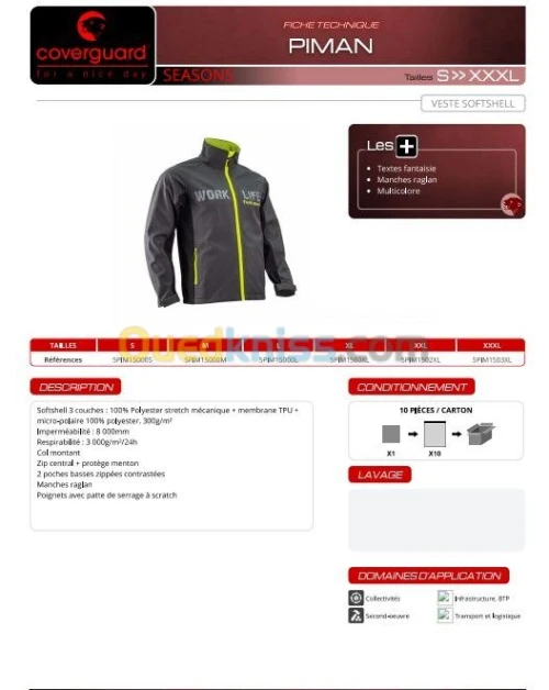 COVERGUARD VESTE PIMAN SOFTSHELL