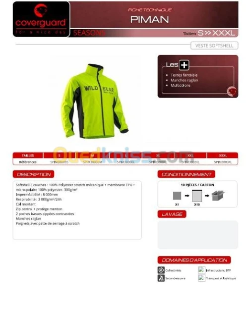 COVERGUARD VESTE PIMAN SOFTSHELL