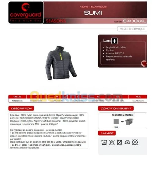 COVERGUARD VESTE THERMIQUE SUMI 