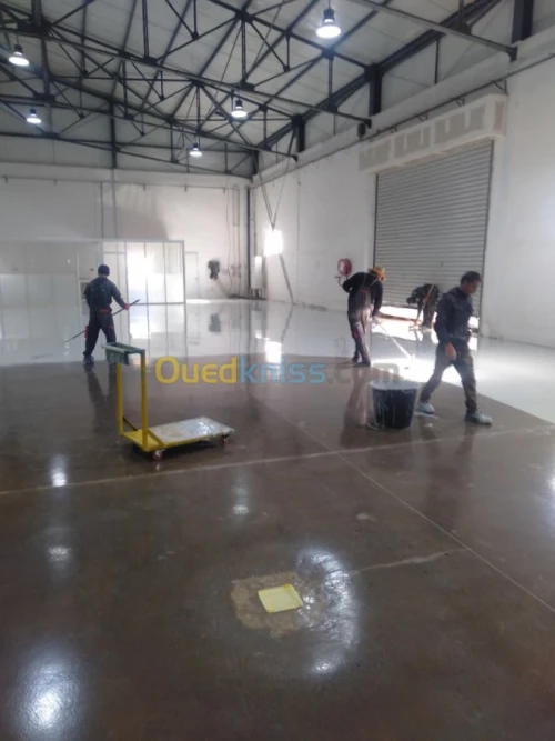 Ponçage+Revêtement sol en epoxy