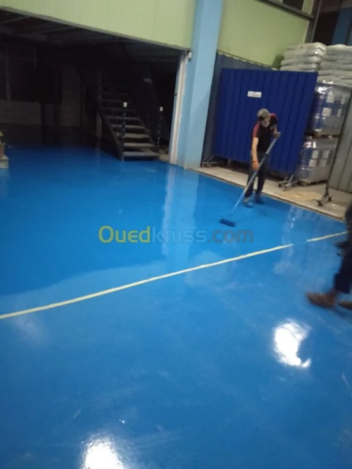 Ponçage+Revêtement sol en epoxy