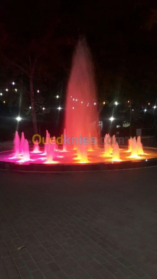 réalisation de fontaine, mur d'eau et mur a bulle. شلال sur mesure