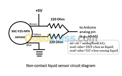  XKC Y25 T12V détecteur niveau d'eau arduino 