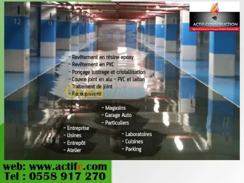 Revêtement sol résie, béton ciré, PVC