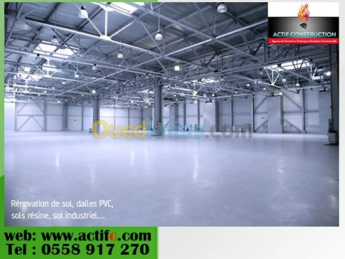 Revêtement sol résie, béton ciré, PVC