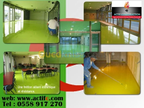 Revêtement sol résie, béton ciré, PVC