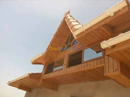 Charpente en bois et plafond 