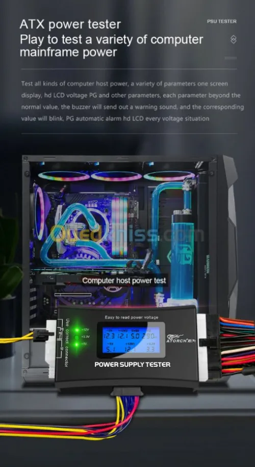Testeur d'alimentation PC 20/24 Broches ATX 20 broches avec ecran LCD