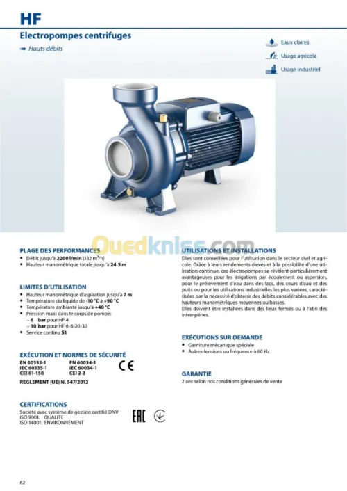 Pompes à eau centrifuges - PEDROLLO