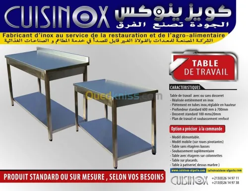 vente equipements en acier inoxydable@