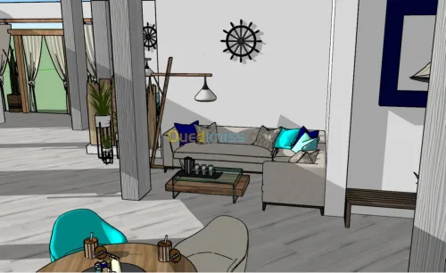 Plan 2D et 3D  , amenagement interieur
