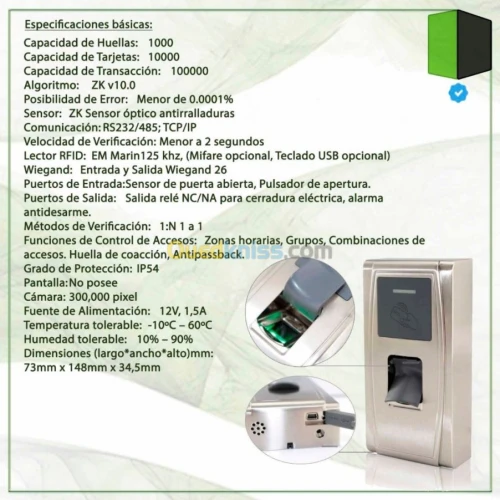 Pointeuse biometrique MA 300