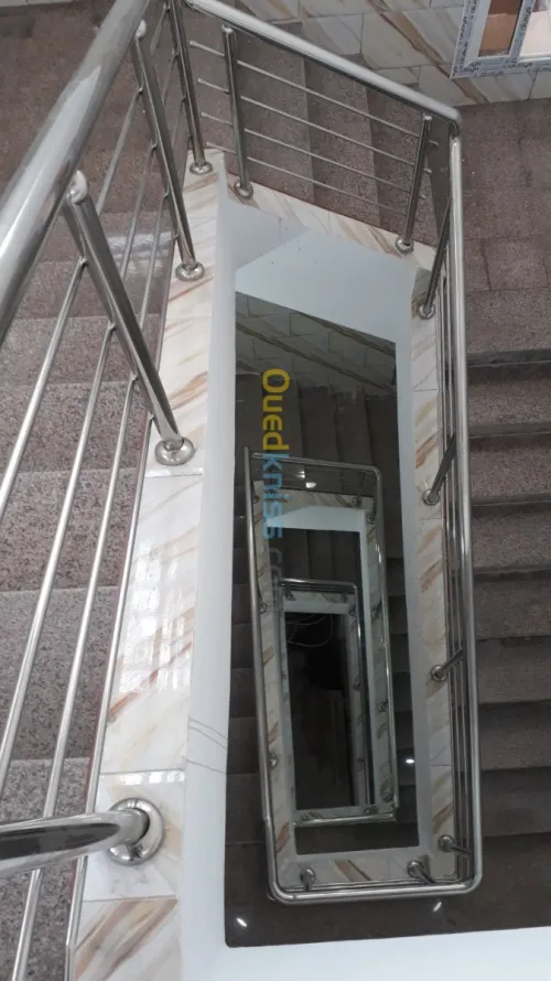Rampe d'escalier en inox