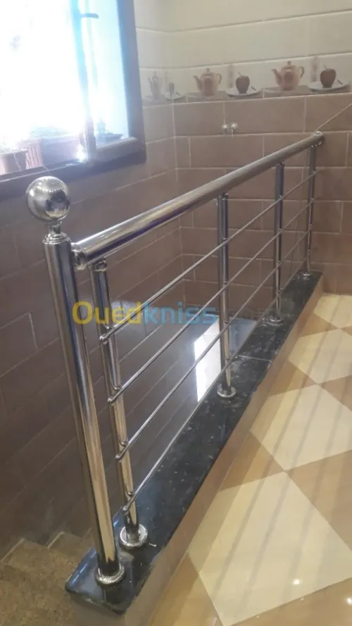 Rampe d'escalier en inox