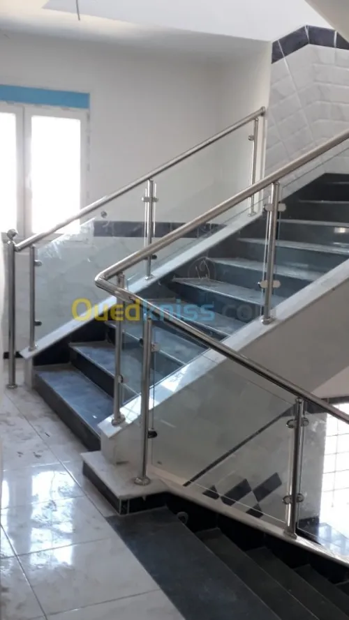 Rampe d'escalier en inox