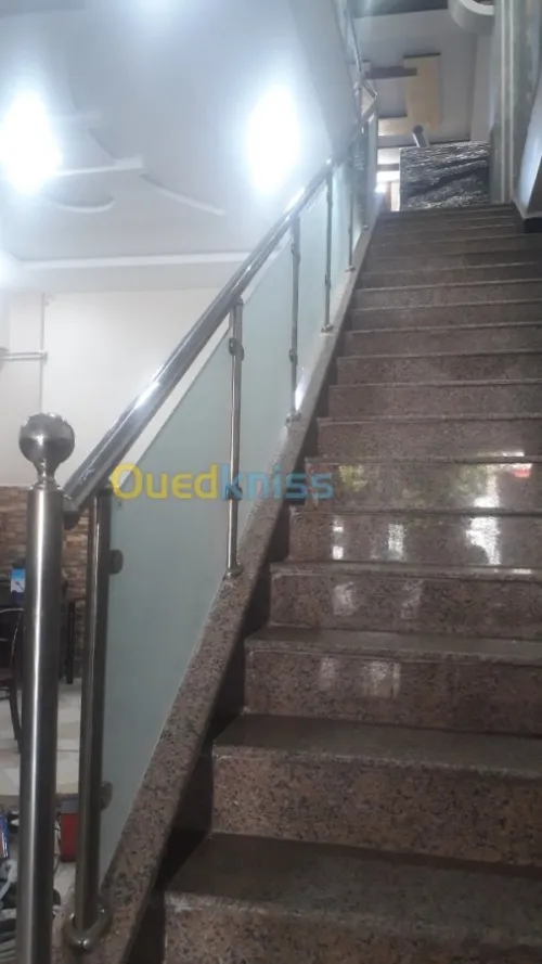 Rampe d'escalier en inox