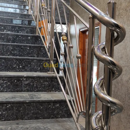 Rampe d'escalier en inox
