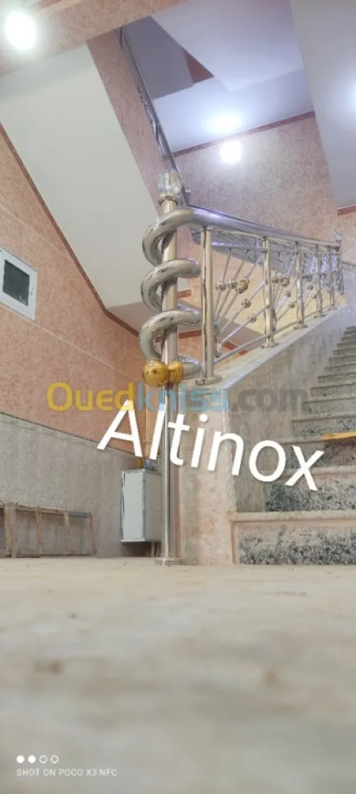 Rampe d'escalier en inox