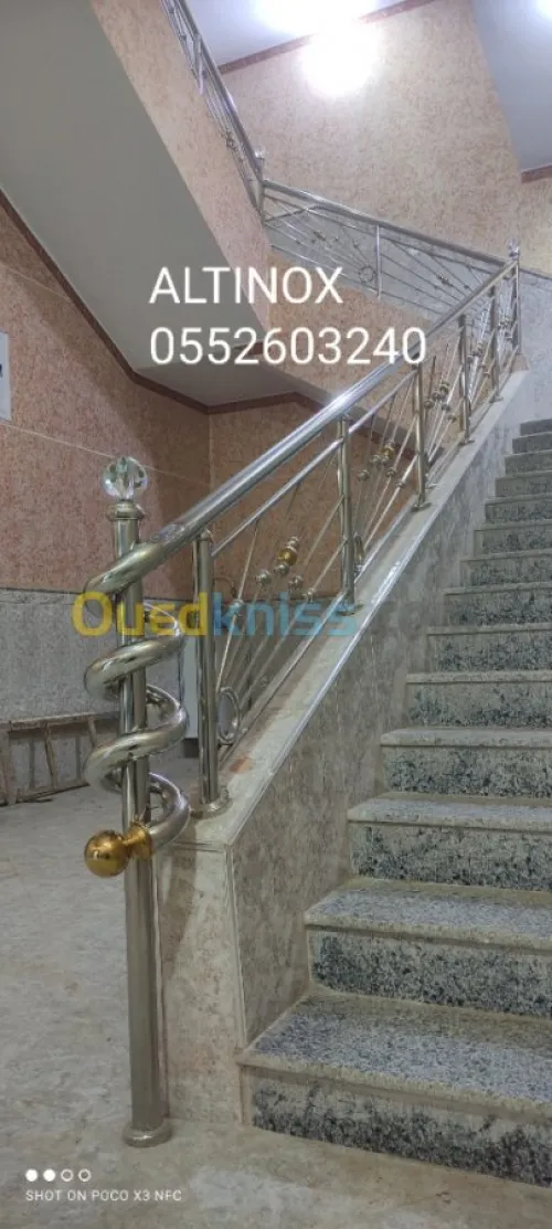 Rampe d'escalier en inox