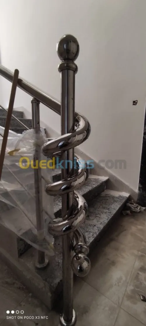 Rampe d'escalier en inox