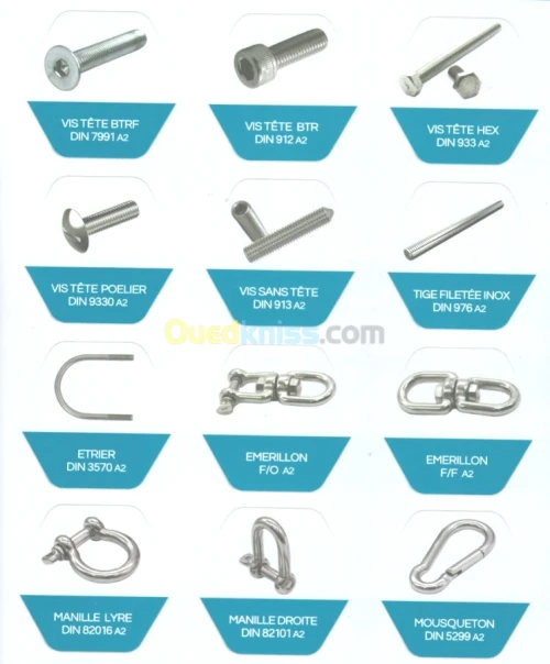 VISSERIES & BOULONNERIES EN INOX A2  