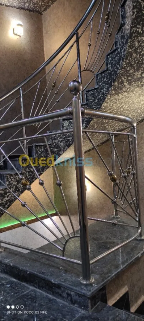 Rampe d'escalier en inox 