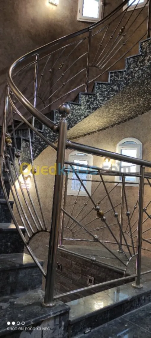 Rampe d'escalier en inox 