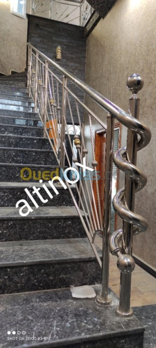 Rampe d'escalier en inox 