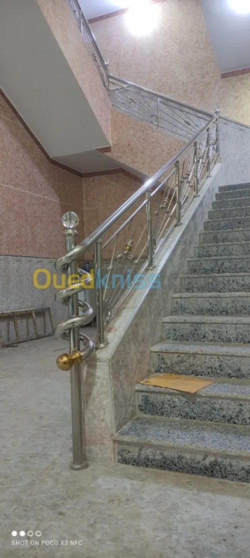Rampe d'escalier en inox 