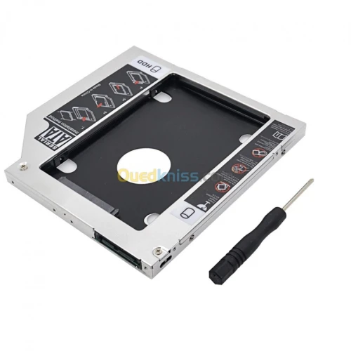 Adaptateur Caddy pour 2eme disque dur Laptop SSD HDD 2.5" emplacement lecteur DVD CD