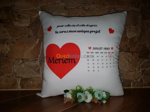 Shop coussin personnalisé  ruban 